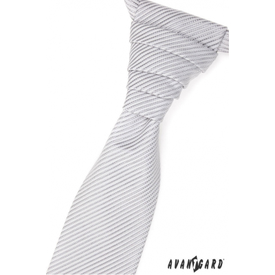 Krawat ślubny z delikatnym błyszczącym paskiem