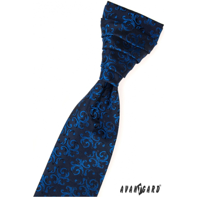 Krawat angielski we wzór niebieski