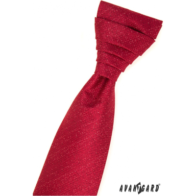 Czerwony angielski krawat w komplet z poszetką