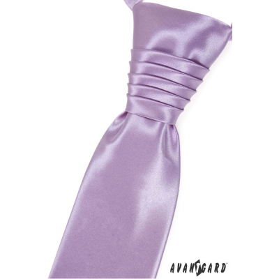 Liliowy gładki krawat ślubny