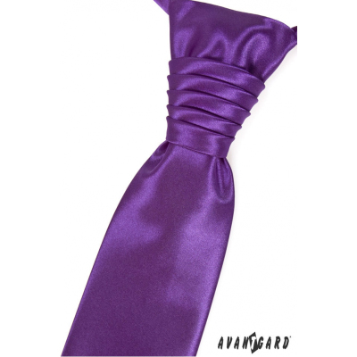 Fioletowy krawat ślubny gładki