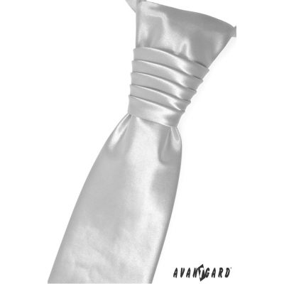 Prosty srebrny krawat ślubny