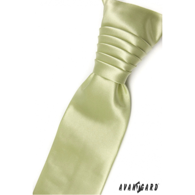 Krawat ślubny z poszetką w kolorze limonki