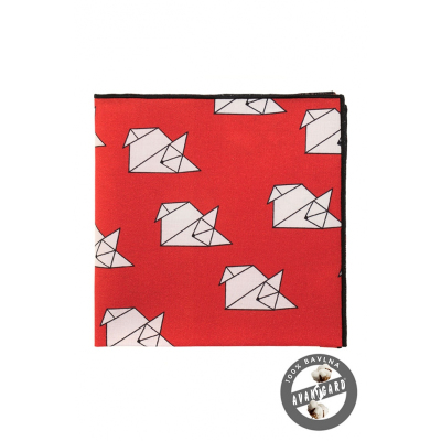 Bawełniana poszetka czerwona „origami”