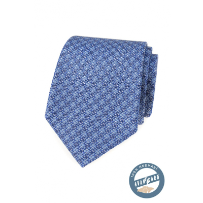 Jasnoniebieski wzorzysty jedwabny krawat