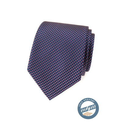 Jedwabny krawat z niebiesko-czerwonym wzorem