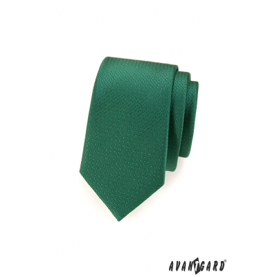 Wąski krawat w zielone kropki