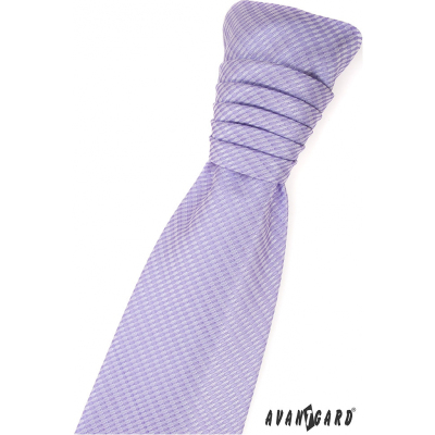 Liliowy krawat ślubny z delikatnym wzorem