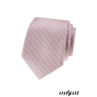 Krawat męski z różowym wzorem
