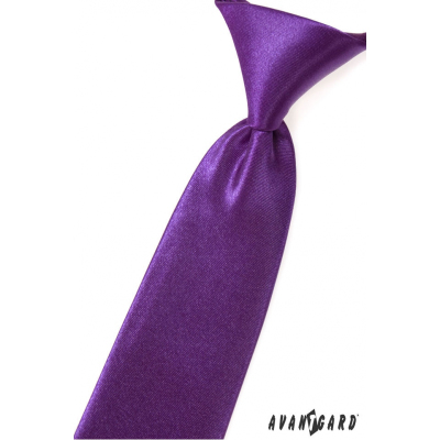 Fioletowy błyszczący krawat dla chłopca