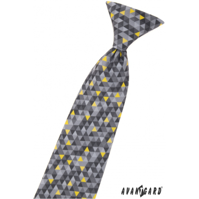 Krawat chłopięcy z szarym wzorem 44 cm