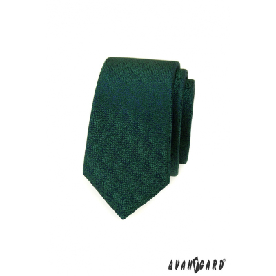 Zielony wąski krawat z wzorem