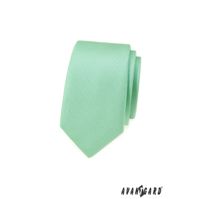 Miętowo-zielony wąski krawat