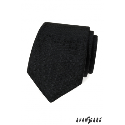 Czarny krawat ze wzorem