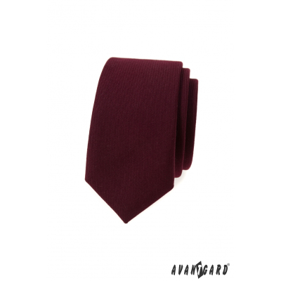 Slim krawat w kolorze bordowym