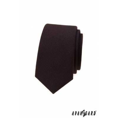 Ciemnobrązowy luksusowy krawat wąski