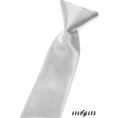 Srebrny błyszczący krawat chłopięcy