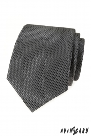 Szary krawat męski z fakturą
