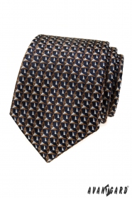 Krawat w niebiesko-brązowy wzór