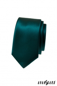 Szmaragdowo-zielony wąski krawat