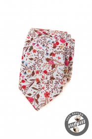 Bawełniany krawat w kwiatowy wzór