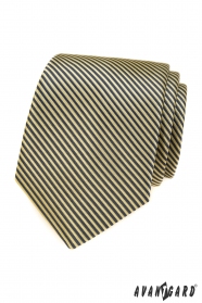 Szaro-żółty krawat w paski