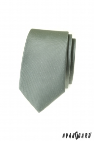 Eukaliptusowy zielony wąski krawat