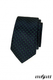 Niebieski krawat w zielone trójkąty