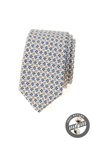 Bawełniany wąski krawat ze wzorem