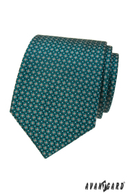 Wzorzysty krawat w odcieniu turkusu