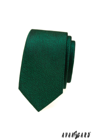 Zielony wąski krawat z cętkowanym wzorem