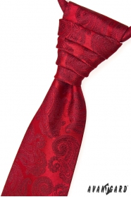 Czerwony krawat ślubny z motywami Paisley