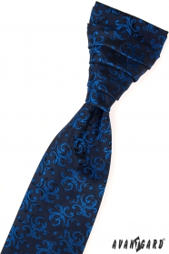 Krawat angielski we wzór niebieski
