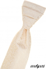 Kremowy angielski krawat z błyszczącym wzorem