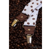 Szelki w kształcie litery Y z wzorem ziaren kawy - szerokość 35 mm