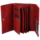 Czerwony portfel damski - Sia - 15 x 9 x 4