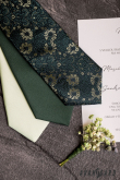 Krawat zielony matowy LUX - szerokość 7 cm