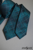 Wzorzysty krawat w kolorze granatowym - szerokość 8 cm