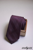 Krawat męski w bordowe paski - szerokość 7,5 cm