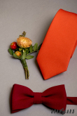 Ciemnopomarańczowy krawat w kolorze matowym - szerokość 7 cm