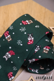 Zielony świąteczny krawat z buldogiem - szerokość 7 cm
