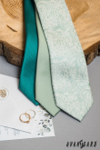 Zielony krawat we wzór - szerokość 7 cm