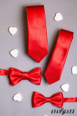 Gładki czerwony krawat dla mężczyzn - szerokość 7 cm