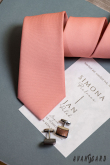 Krawat w kolorze łososiowego różu - szerokość 7 cm