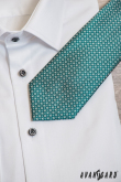 Wzorzysty krawat w odcieniu turkusu - szerokość 7 cm