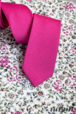 Krawat matowy w kolorze fuksji - szerokość 7 cm