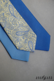 Niebieski krawat męski z matowym wykończeniem - szerokość 7 cm