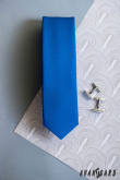 Wąski niebieski krawat Avantgard - szerokość 5 cm