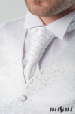 Biały angielski krawat z błyszczącymi ozdobami - uni