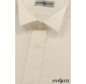 Koszula smokingowa z zakrytą klapą w kremowym kolorze - 52/194